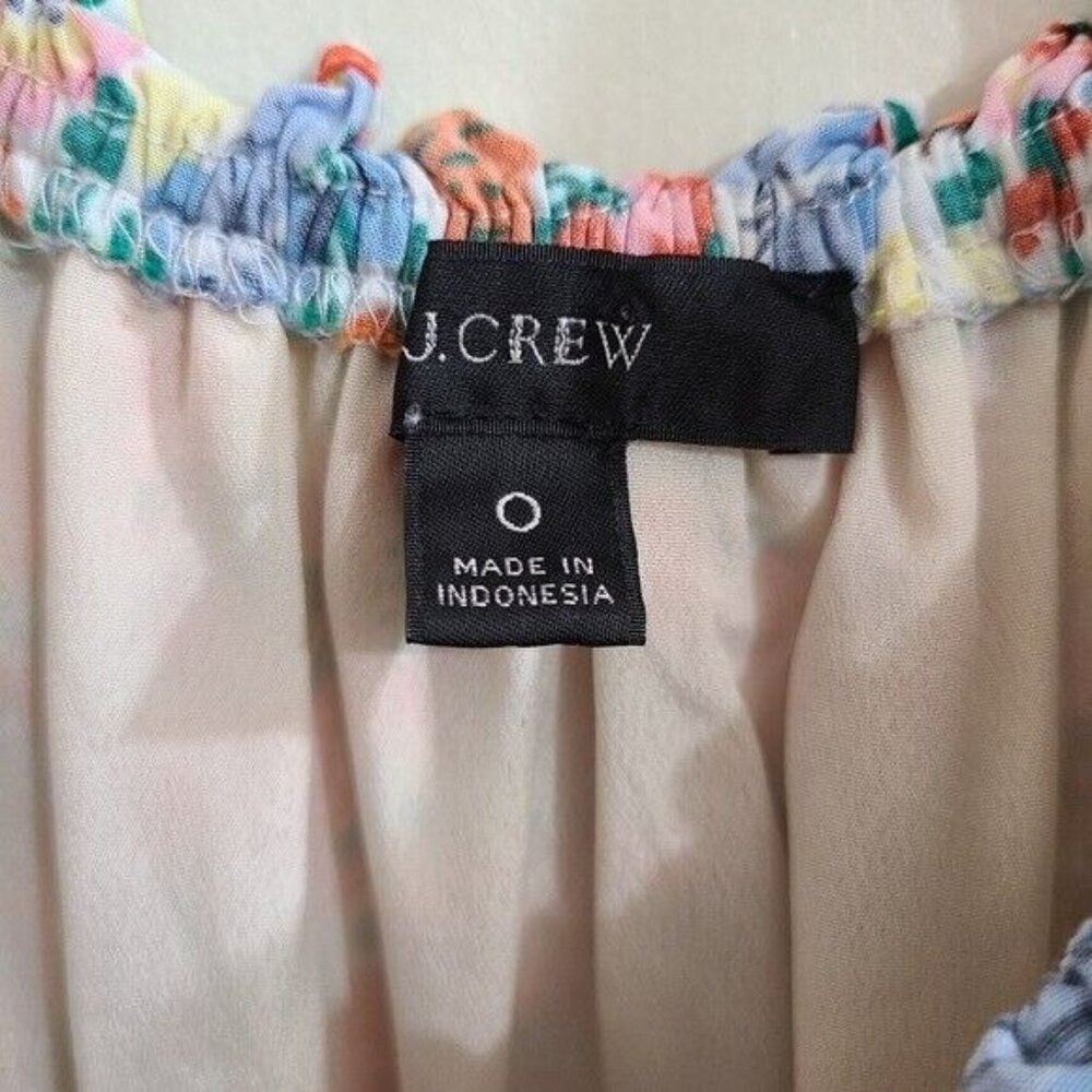 J. Crew Womens Floral Multi-Colored Smocked Midi Dress Size 0 - Picture 8 of 11